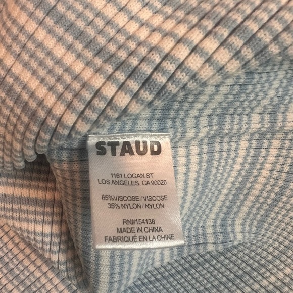 STAUD Dana Rib Knit Midi Dress Blue XL - Picture 3 of 11